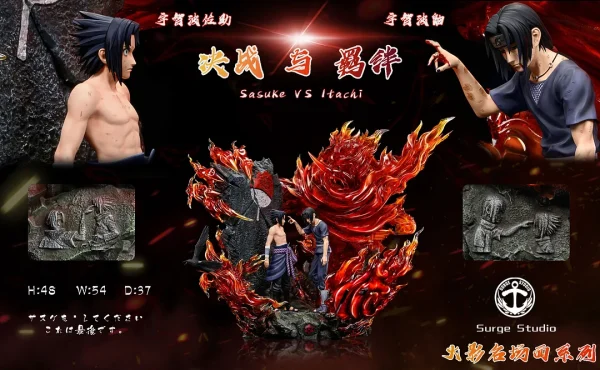 Itachi Uchiha vs Sasuke Uchiha with LED Naruto Resin Statue SURGE Studio 3