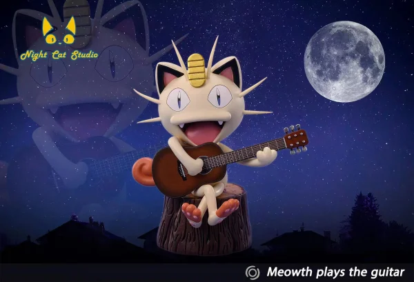 Play Guitar Meowth Pokemon Night Cat Studio 2