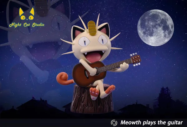 Play Guitar Meowth Pokemon Night Cat Studio 3