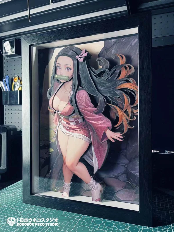 DSMG 062 Nezuko Kamado 3D Decorative Painting – Demon Slayer – Dorobou Neko Studio 3
